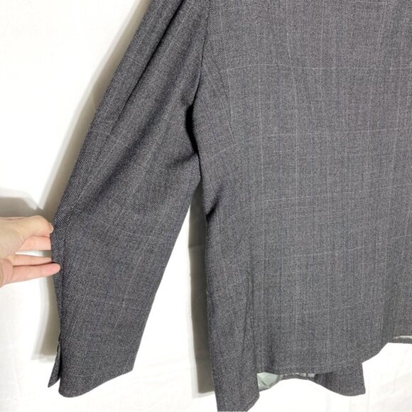 Vintage Steel Dark Grey Double Breasted Virgin Wool Blazer 42R - Picture 8 of 13